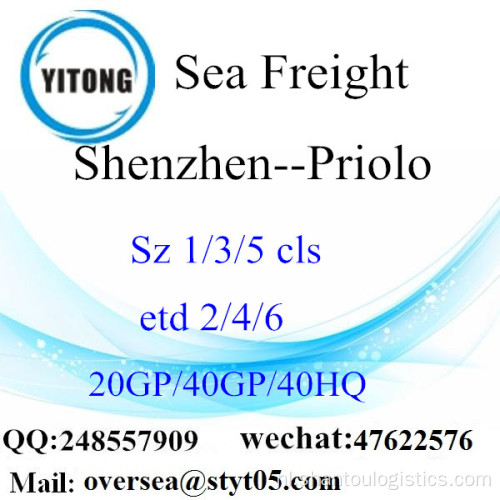 Shenzhen Port Zeevracht Shipping Naar Priolo